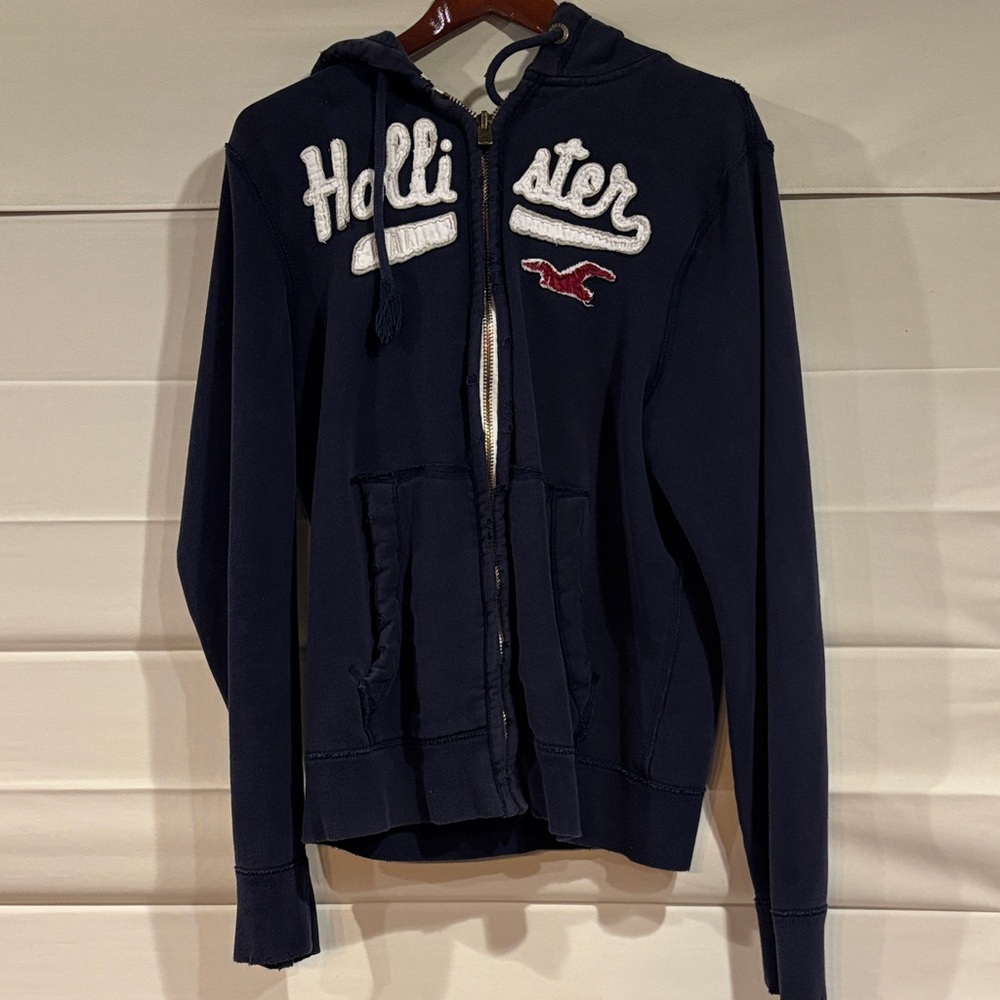 Hollister Dark Blue Hoodie with Logo